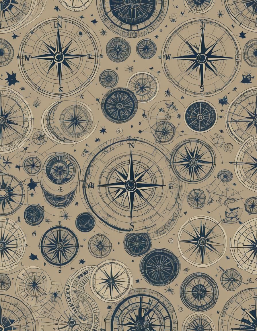 Elegant Compass Pattern Designs for Stationery