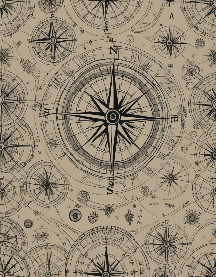 Compass Pattern Designs for Modern Stationery