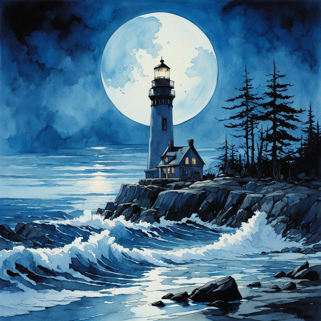 A vast, unnatural ocean lies beneath a churning Blue sky, il...