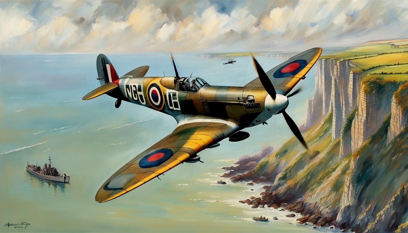 Spitfire Over Dover: Military Art