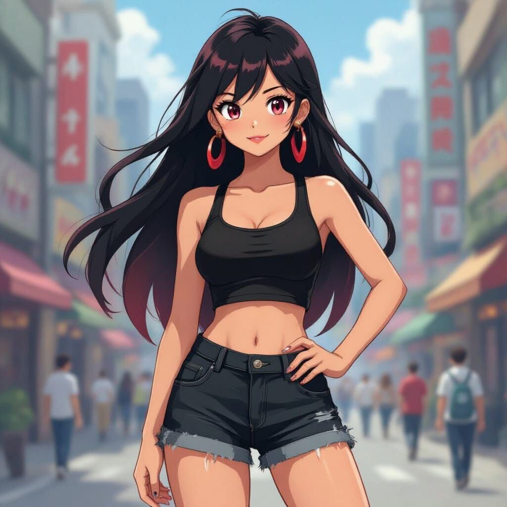 Dynamic Pokémon Trainer in Bustling City