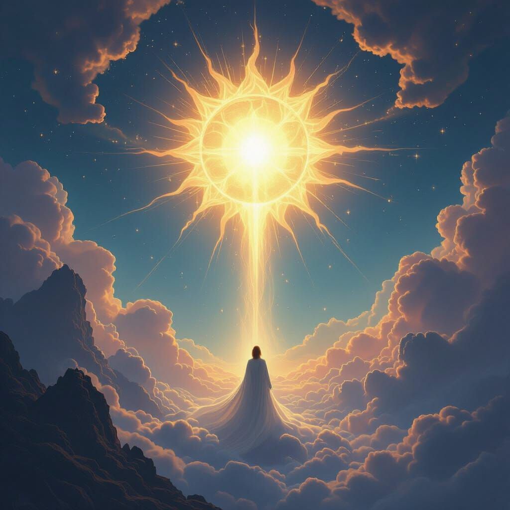 Ethereal Spirit Forms Sun in Fantastical Matte Painting