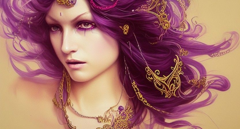 Beautiful Pirate with Purple Hair by Rutkowski