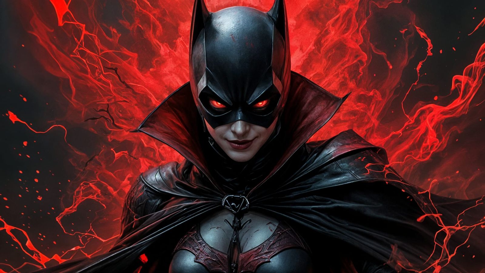 Sinister Batwoman of Fear with Red Gas