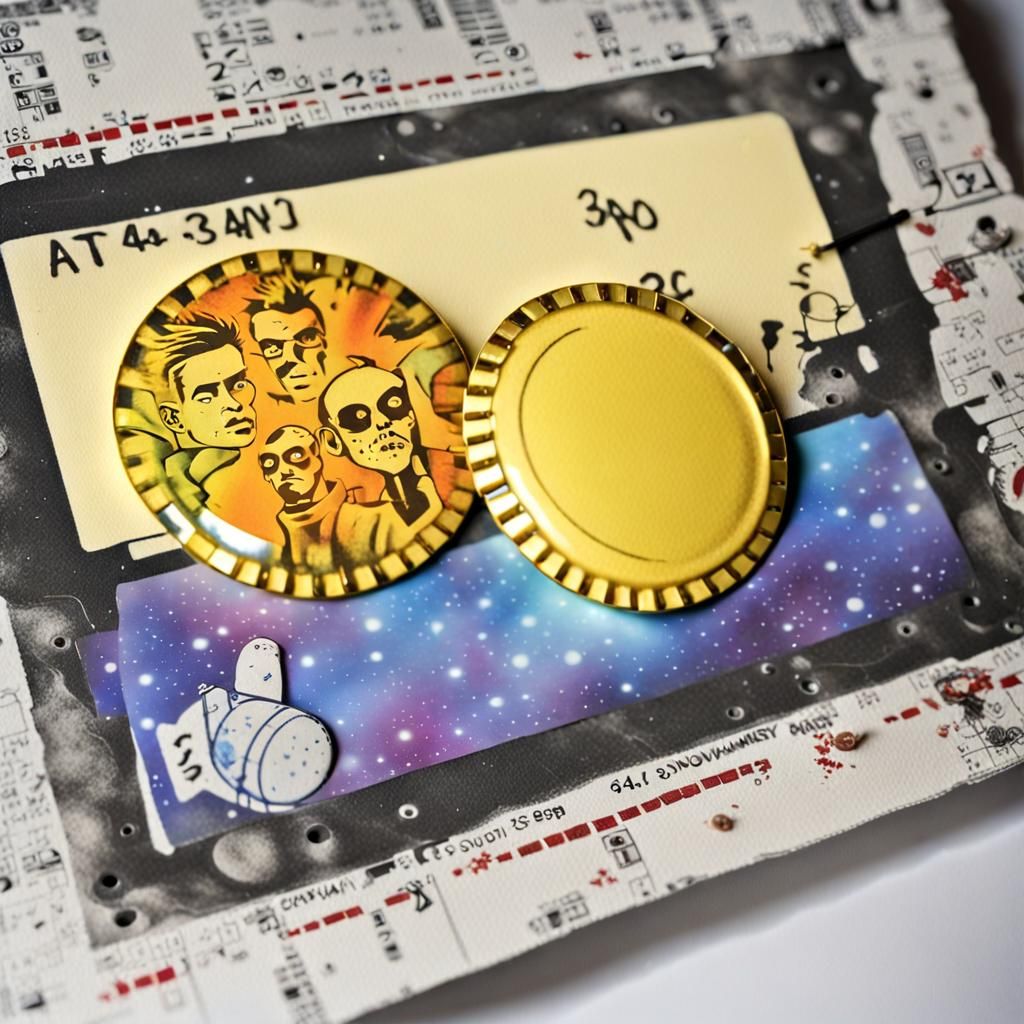 Collectible Punk Comic Milk Caps: Space-Chap and Mohawk Femm...