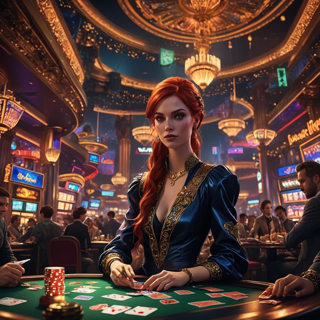 Fantasy Card Dealer in Vegas: Matte Painting