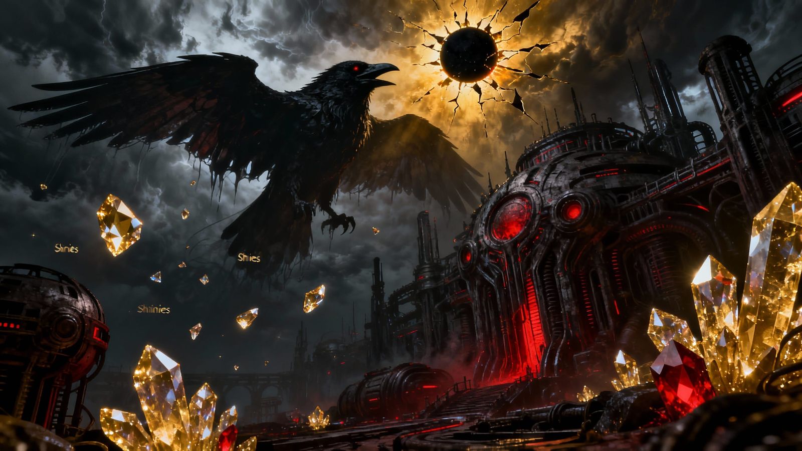 Shattered Black Sun Bleeds Light In Cyber Gothic Storm