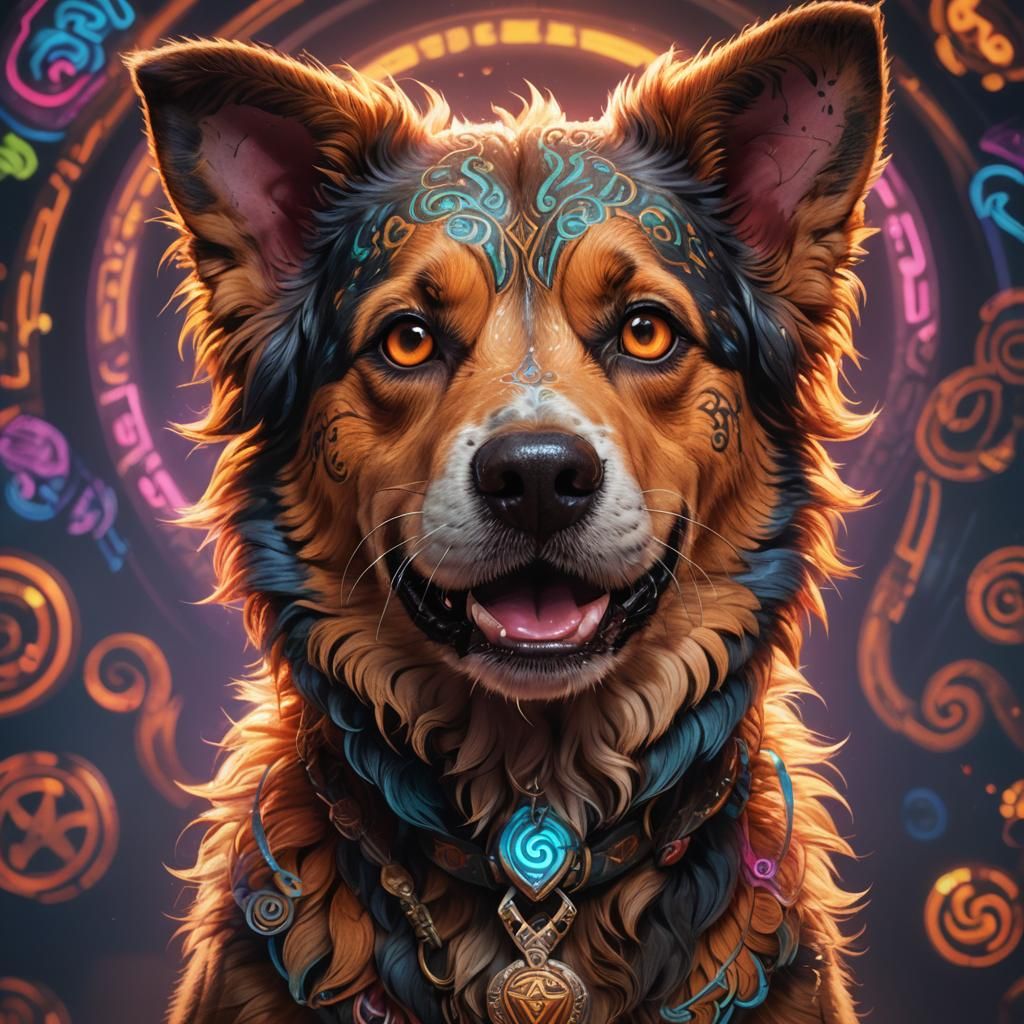 Butch the friendly dog head and shoulders portrait, 8k resolution concept art portrait by Greg Rutkowski, Artgerm, WLOP,...