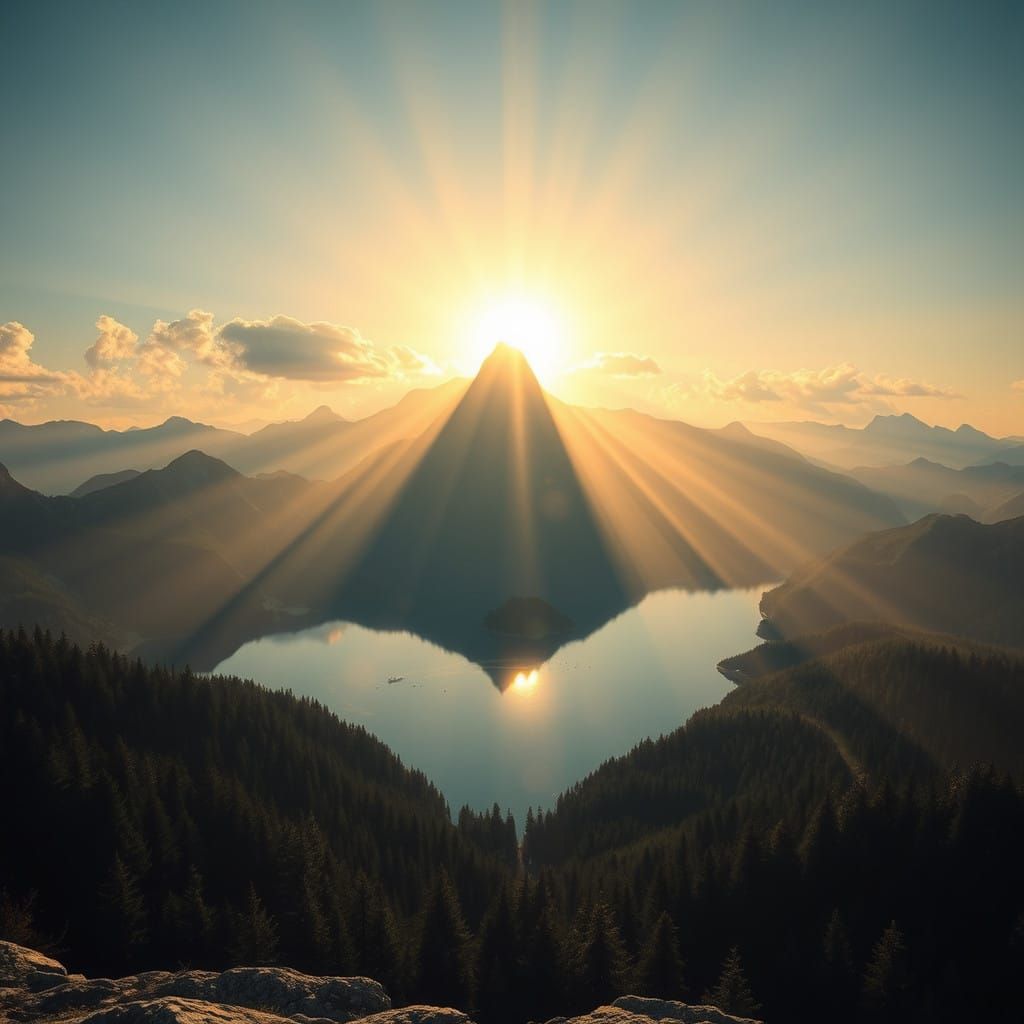 Hyper Realistic Bible Figure in Elysian Landscape