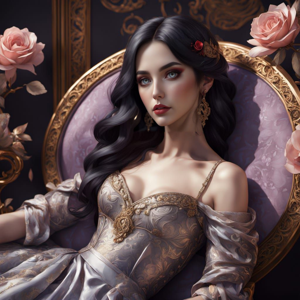 Romantic Valentine's Day Portrait in Whimsical Style