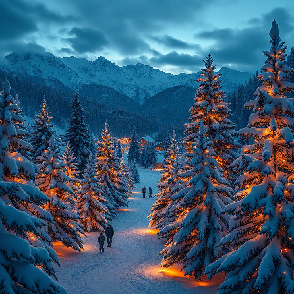 Epic Winter Wonderland Christmas Scene