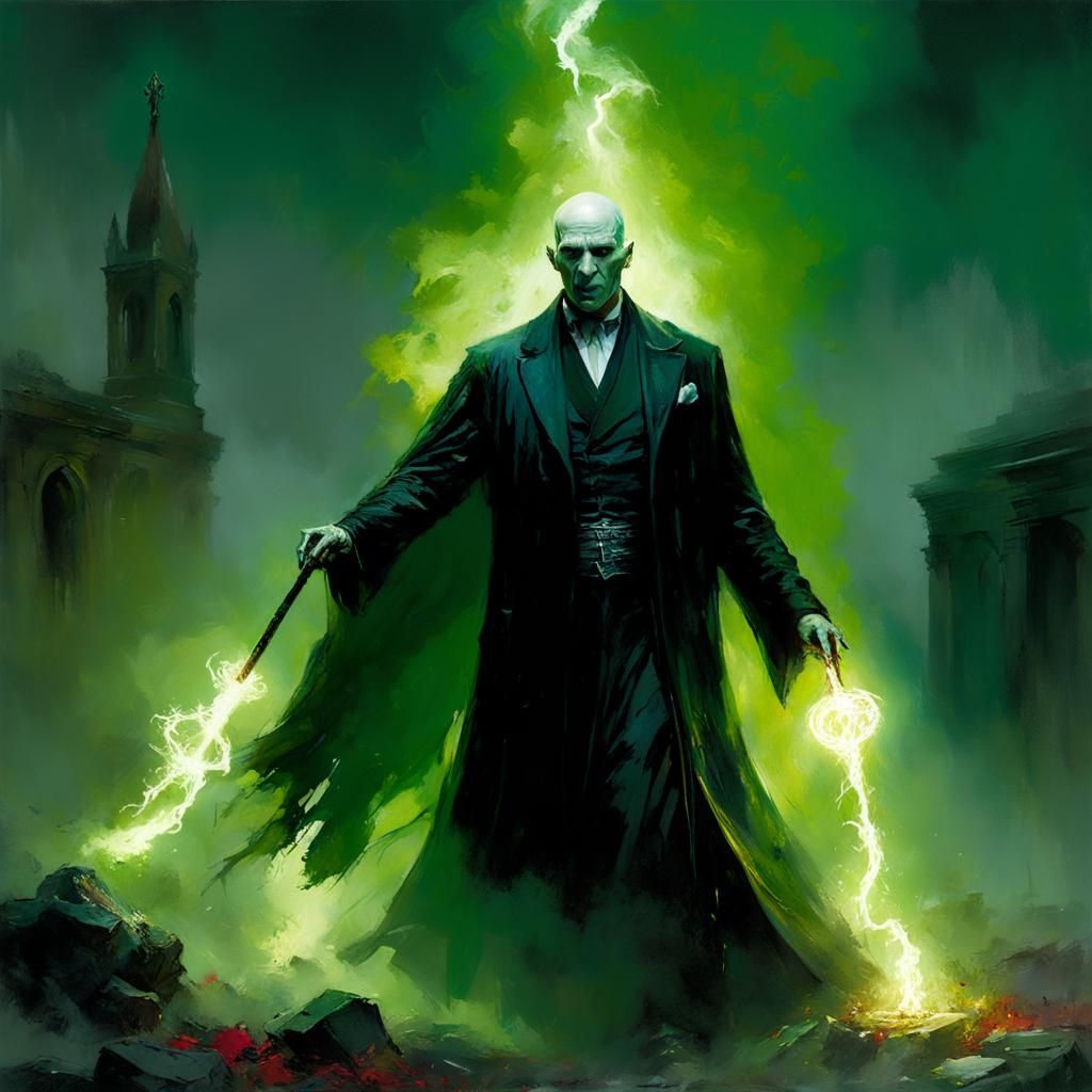 Mysterious Voldemort Casting Spell in Graveyard