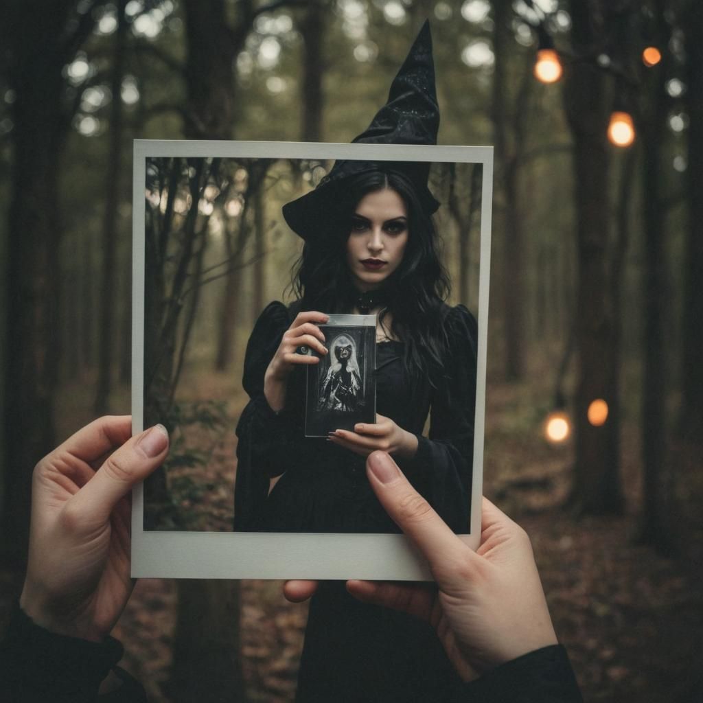 Gothic Witch Polaroid in Magical World