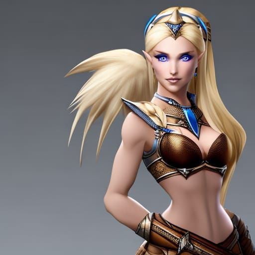 Fantasy Half-Elf Thief with Blonde Hair and Blue Eyes