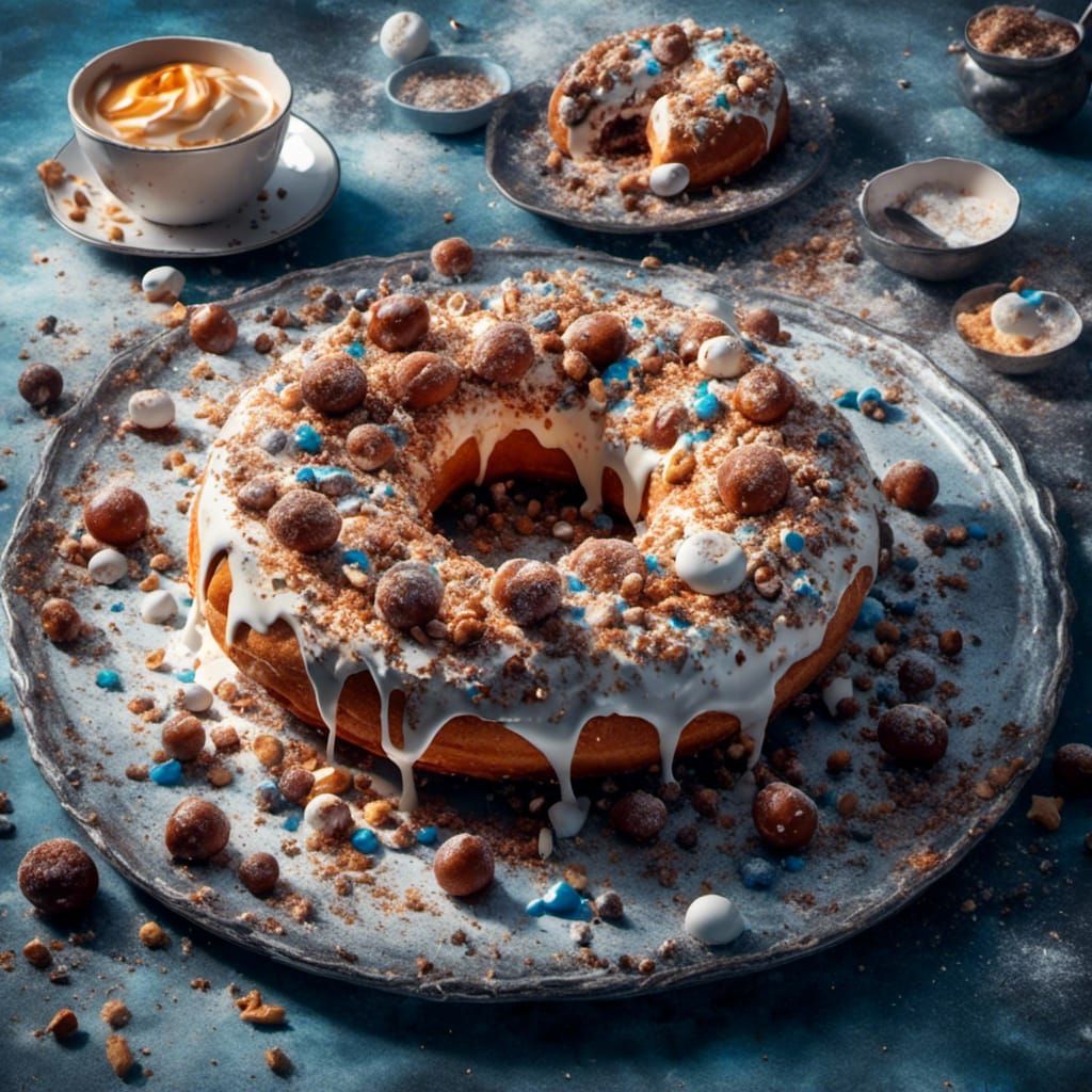 Hyperrealistic Donuts Platter with Sparkles