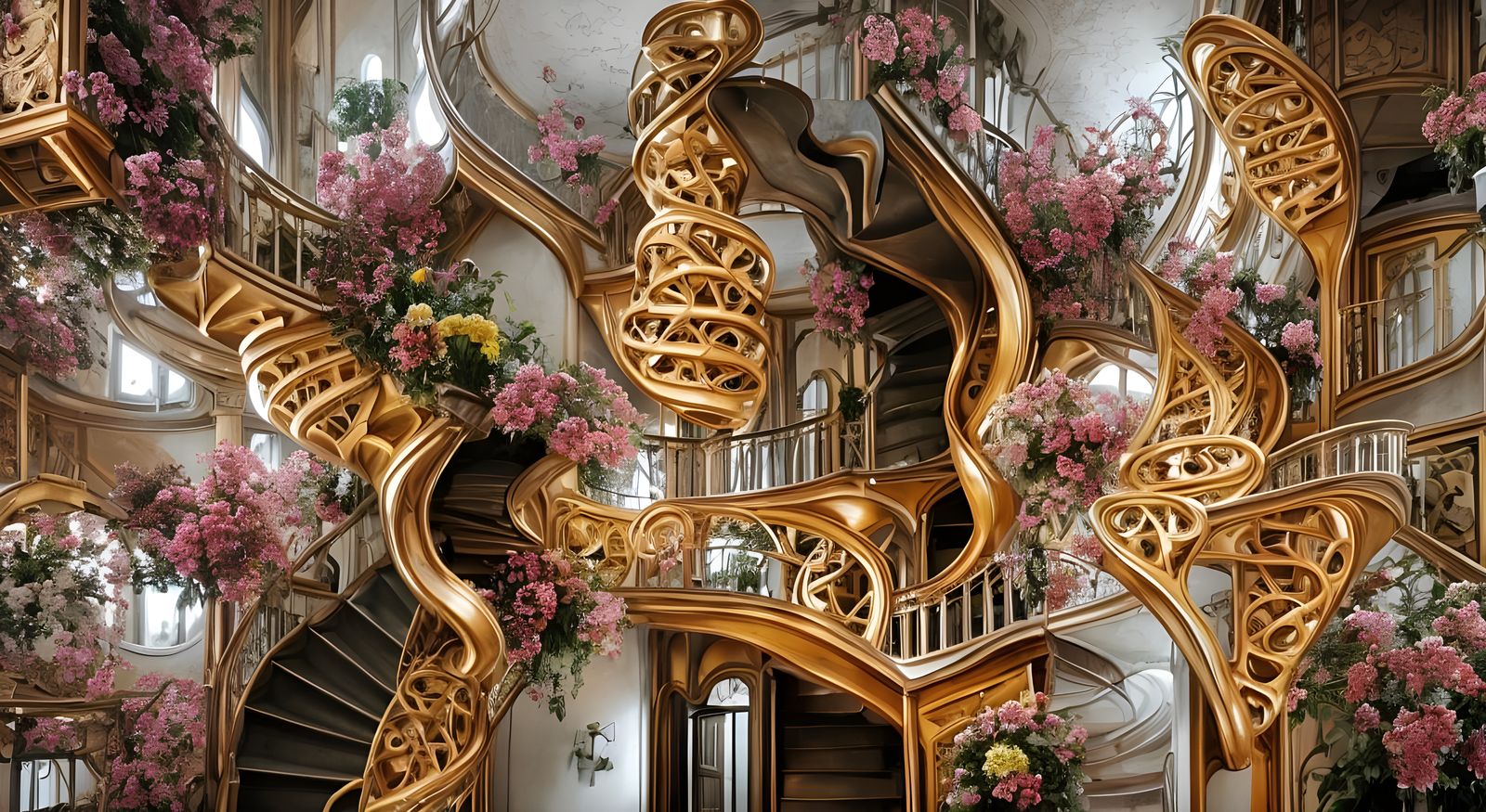 Luxurious Staircase in a Whimsical Mansion
