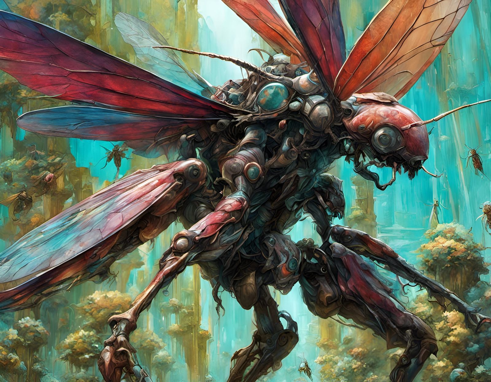 Scary Insect-Alien Monster in Hyperdetailed Fantasy Art