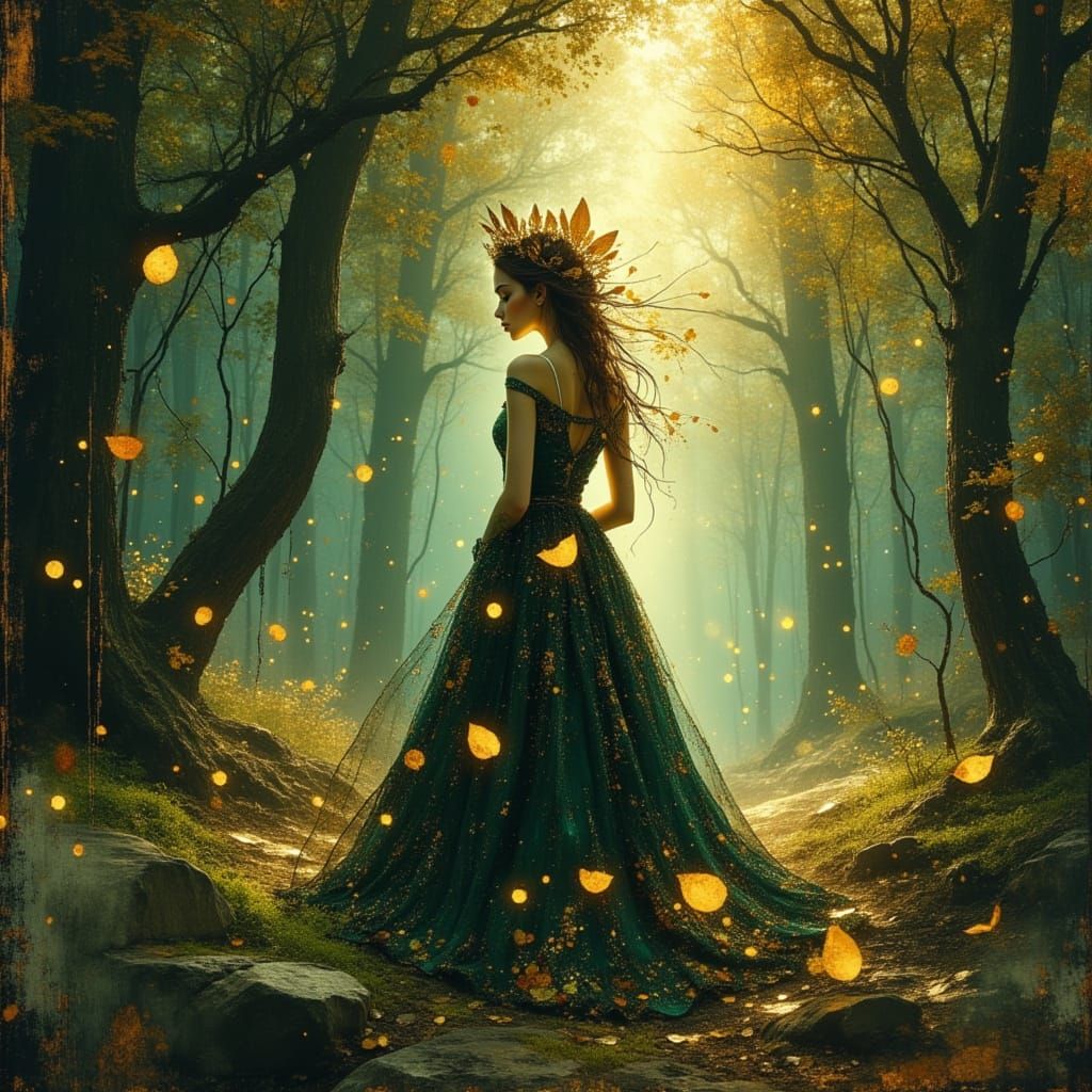 Regal Forest Queen Crowned in Nature's Glow