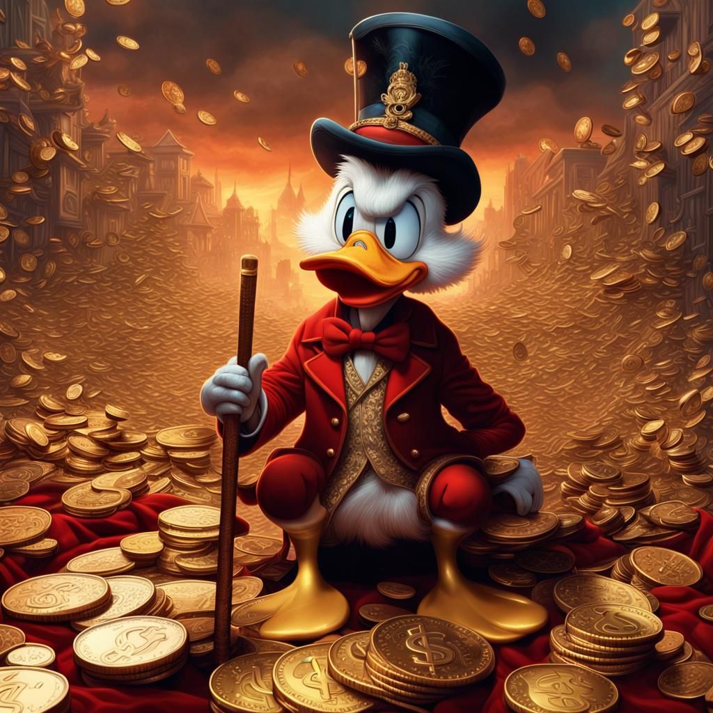 Scrooge McDuck on Gold Coins: Digital Matte Painting