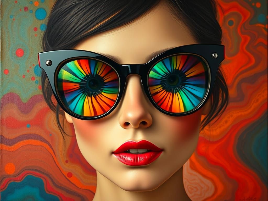 Kaleidoscope Woman: A Surrealist Oil Painting