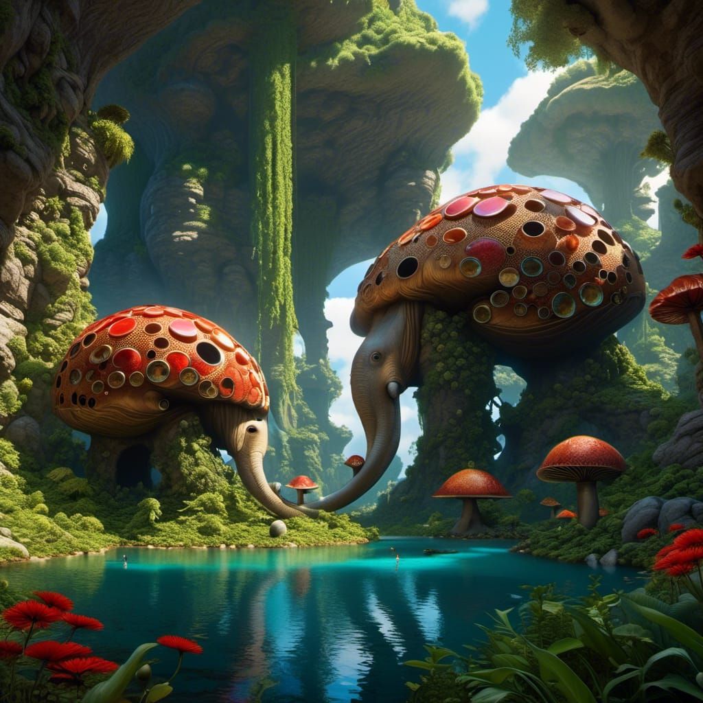 Majestic Giants in a Sci-Fi Landscape