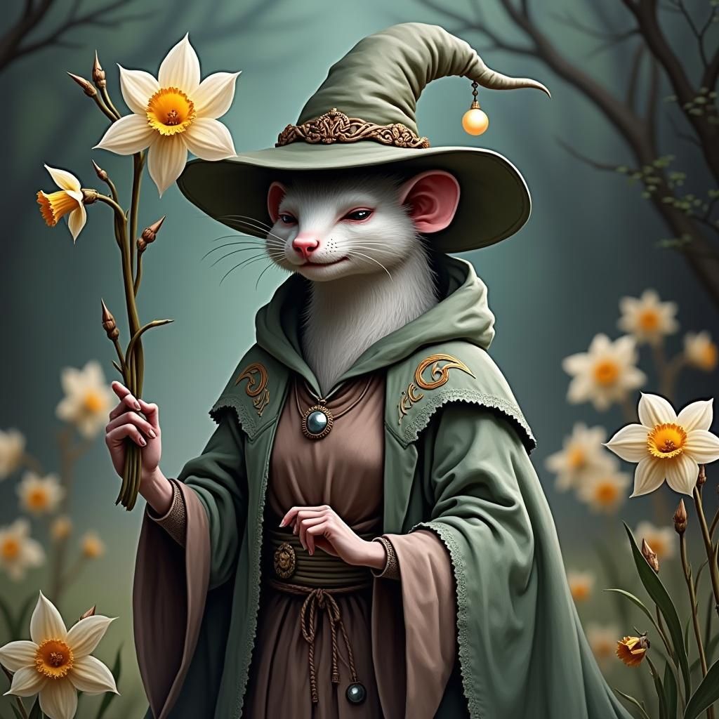 Shrew-Folk Cleric in Dark Fantasy Style