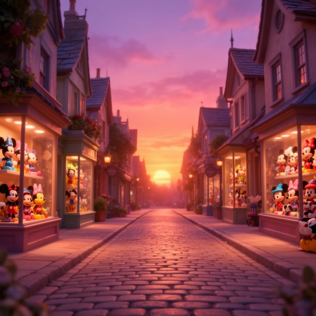 Magical Disney Sunset Street with Character Dolls