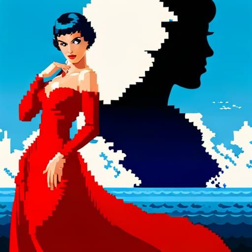 8-Bit Woman Poses in Retro Nintendo Style