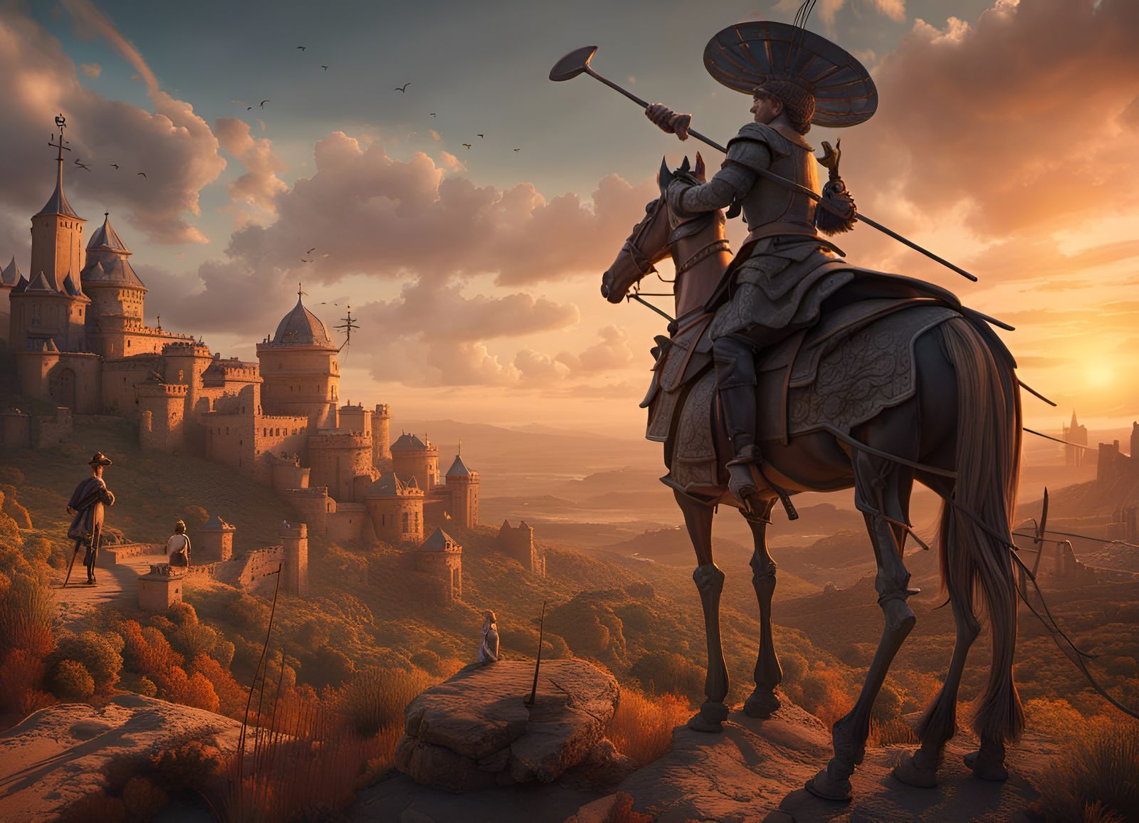 Don Quixote's Double Sunset: A Matte Painting