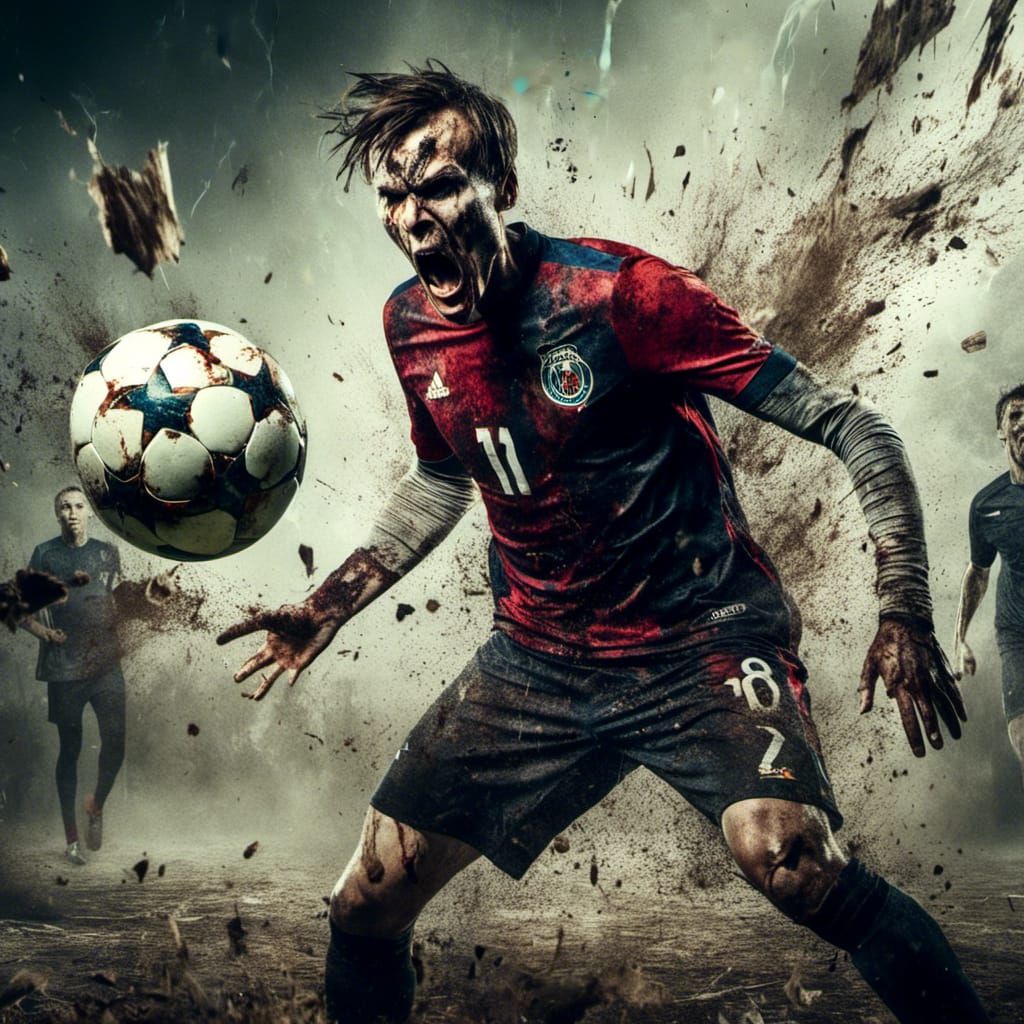 Exploding Soccer Ball Kick in Macabre Style
