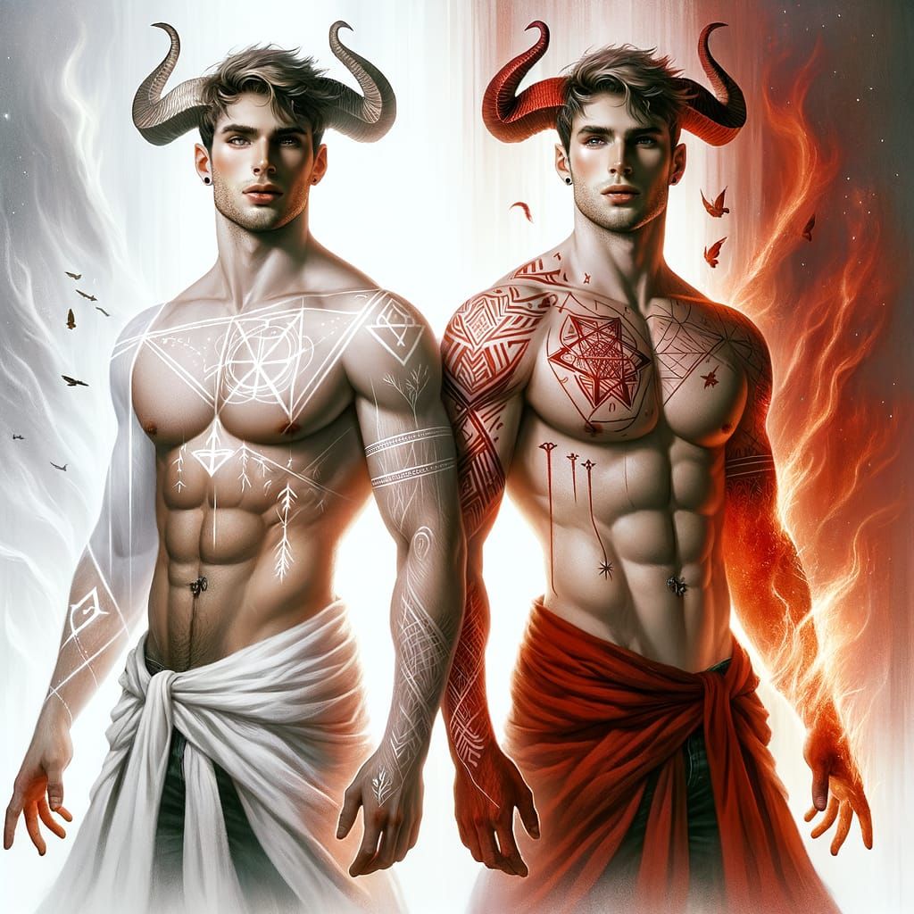 Magical Twin Minotaurs: Healer and Destroyer