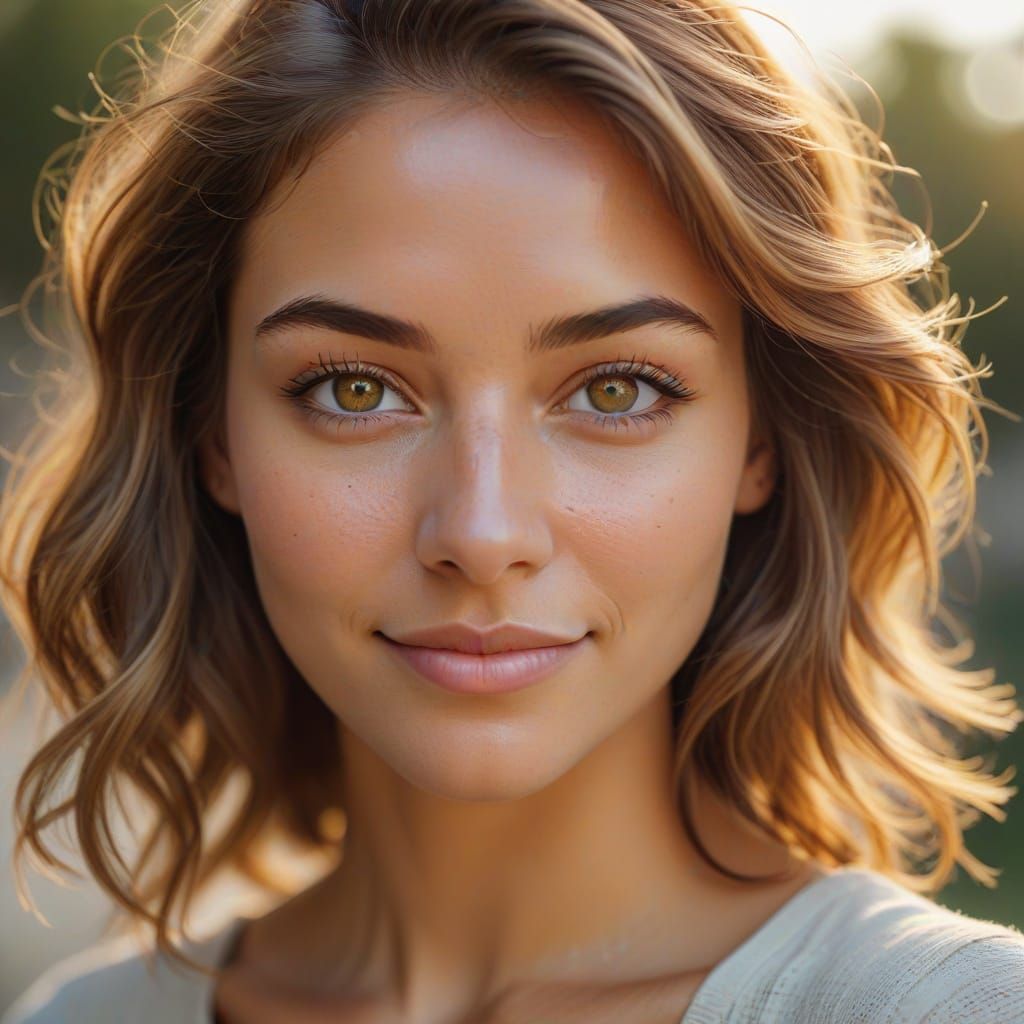 Portrait of a Brown Haired Girl in Soft Focus