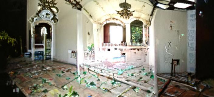 Abandoned Villa Interior: A Study in Decay
