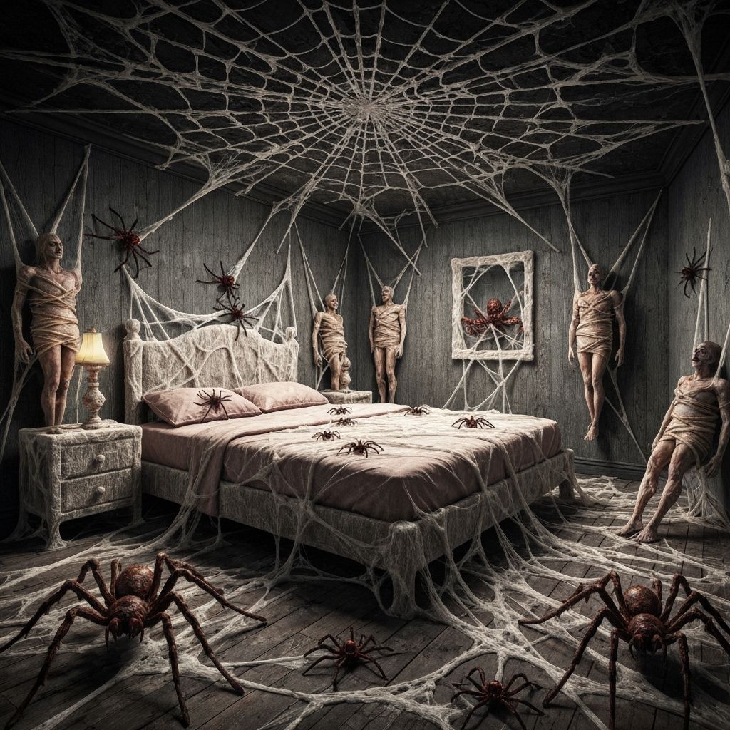 Macabre Spiderweb Bedroom Masterpiece in 8K