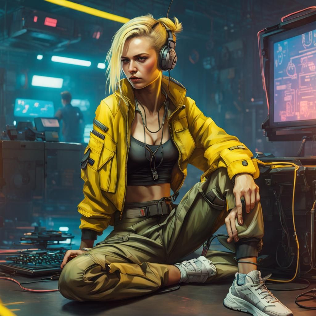 Cyberpunk Netrunner Connects to the Future