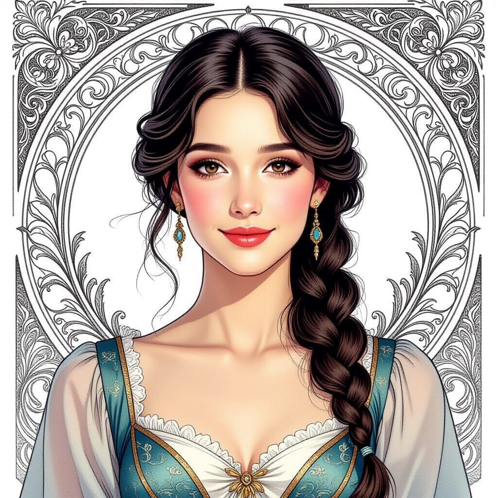 Elegant Pencil Sketch Portrait with Soft Shading