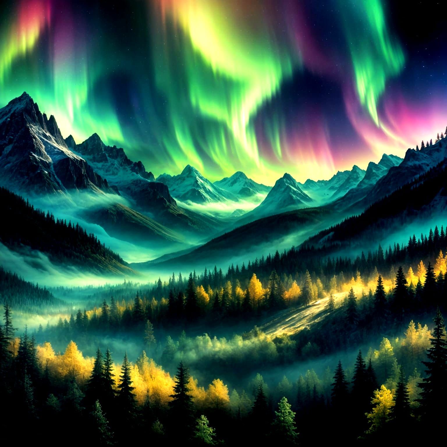 Epic Glowing Scene in Digital Matte Painting Style