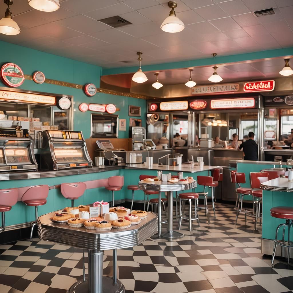 Nostalgic 1950s Diner with Jukebox