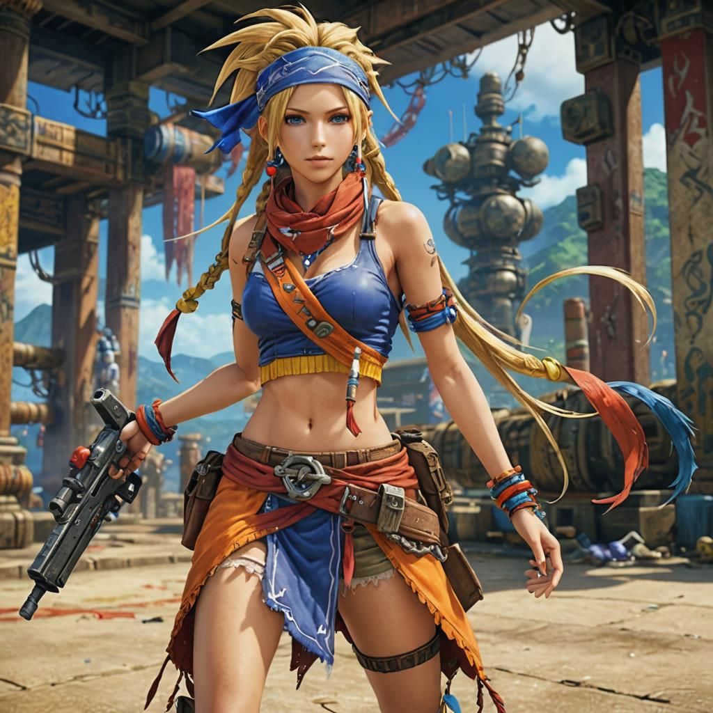 Rikku from Final Fantasy X Ready for Battle