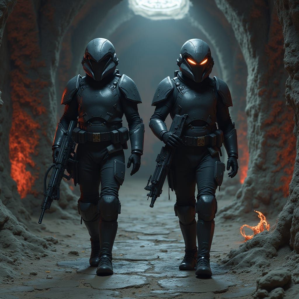 Hyper Realistic Combat Armor Duo in Fungal Cavern