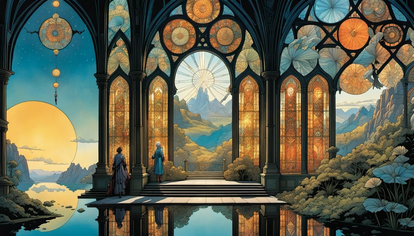 Gynoid Muses Discover Paradise: Comic Book Art