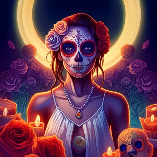 Day of the Dead Celebration: Sugar Skulls and Flowers