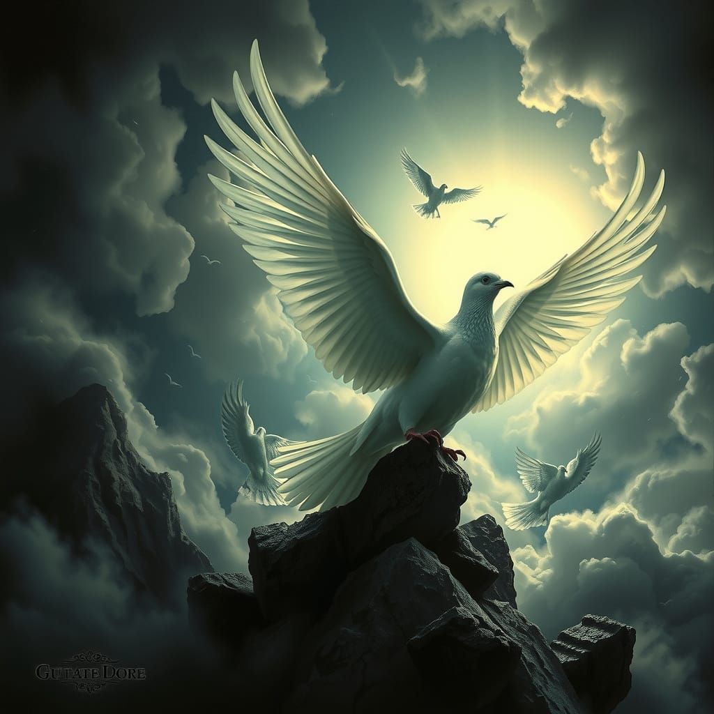 Ethereal Dove Emerges from the Ark in Stunning 4K Hyperreali...