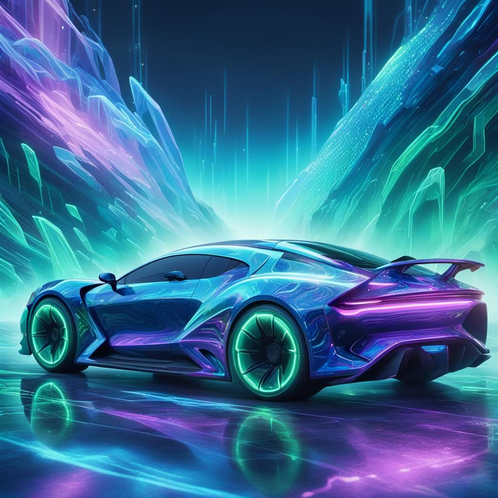 Crystal Car Descends in Neotokyo Style