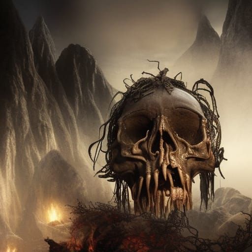 Caldron Cannibal Skull Soup: A Dramatic Scene