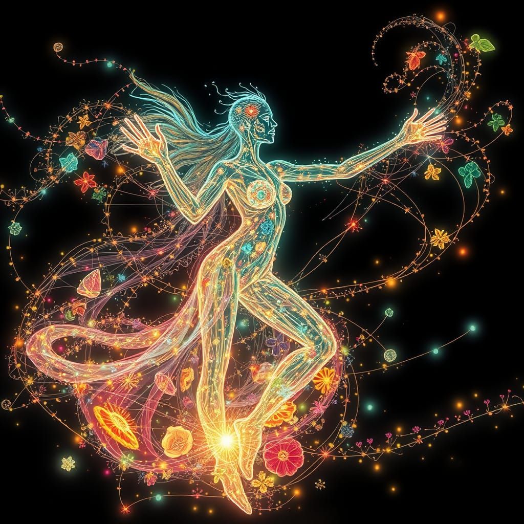 Ethereal Maiden Embodies Seasons in Dreamlike Artistry