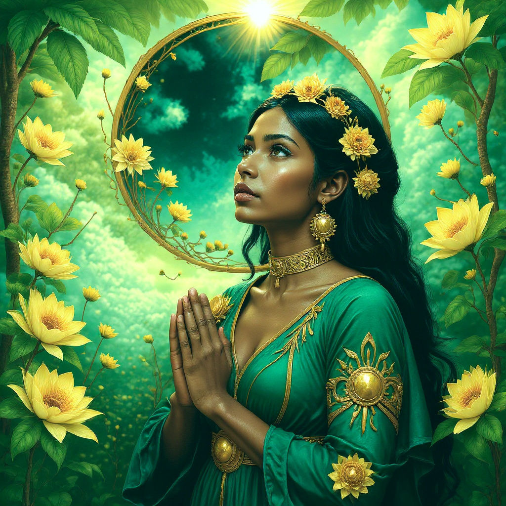 Regal Nature Goddess in Verdant Aura