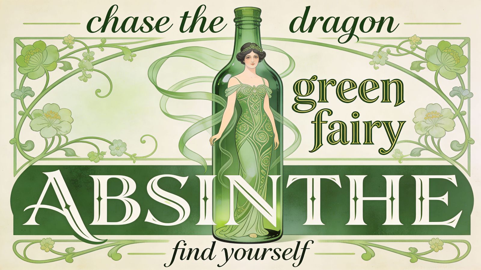 Art Nouveau Absinthe Ad with Green Fairy