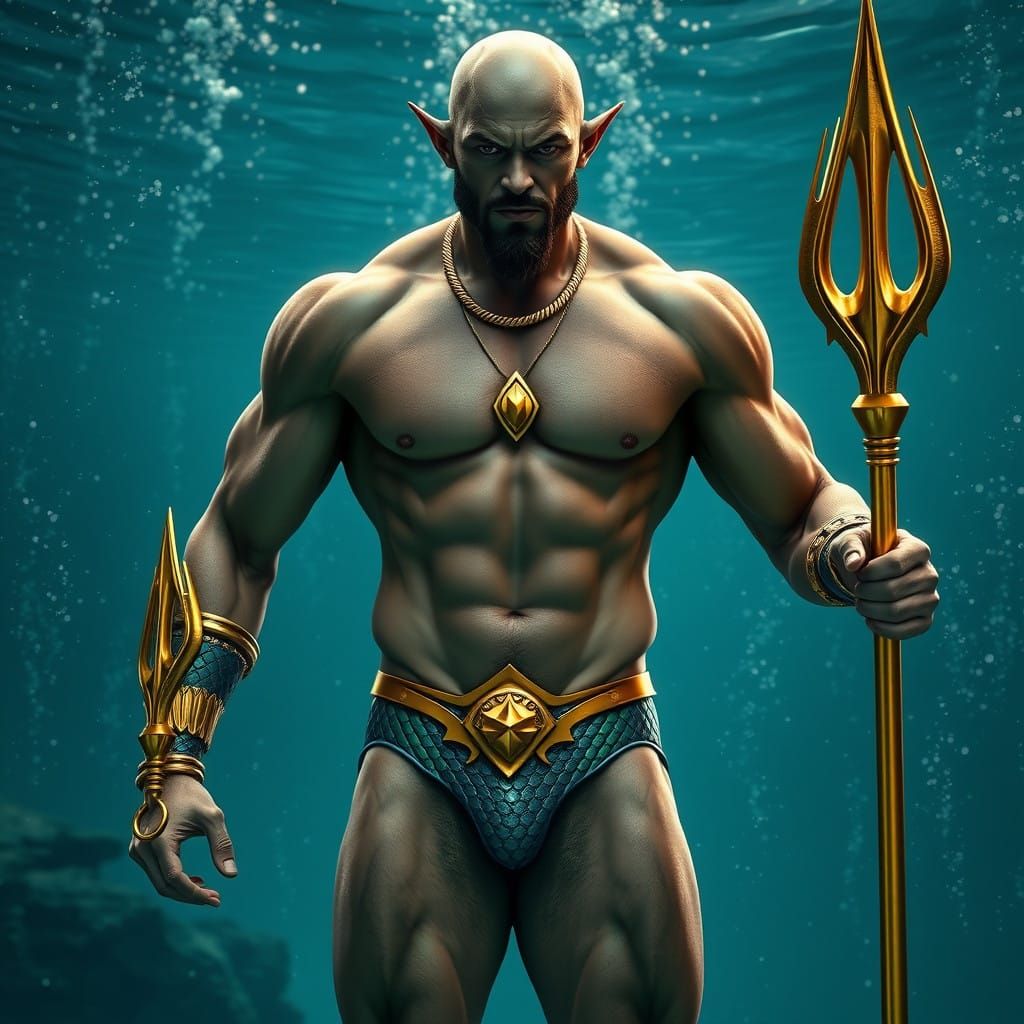 Atlantean Warrior in Green Scales Armor