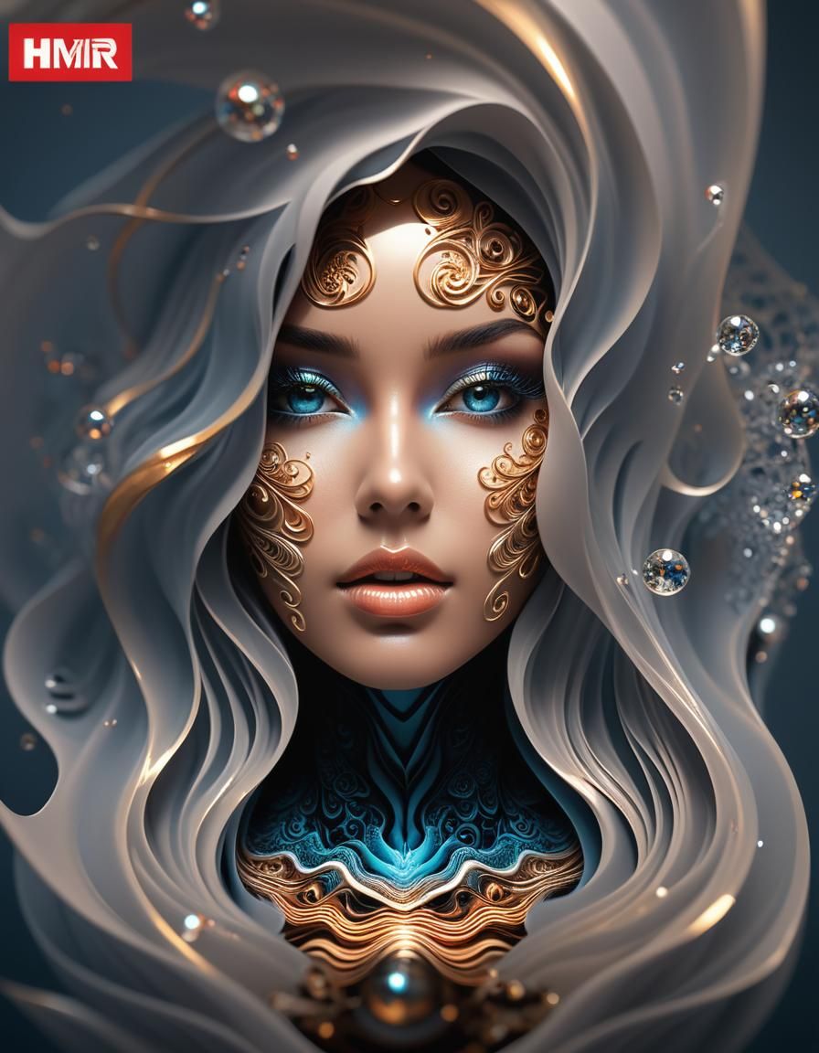 Translucent AI Chess Queen in 3D